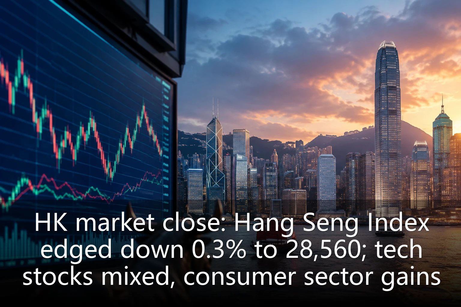 HK market close: Hang Seng Index edged down 0.3% to 28,560; tech stocks mixed, consumer sector gains
