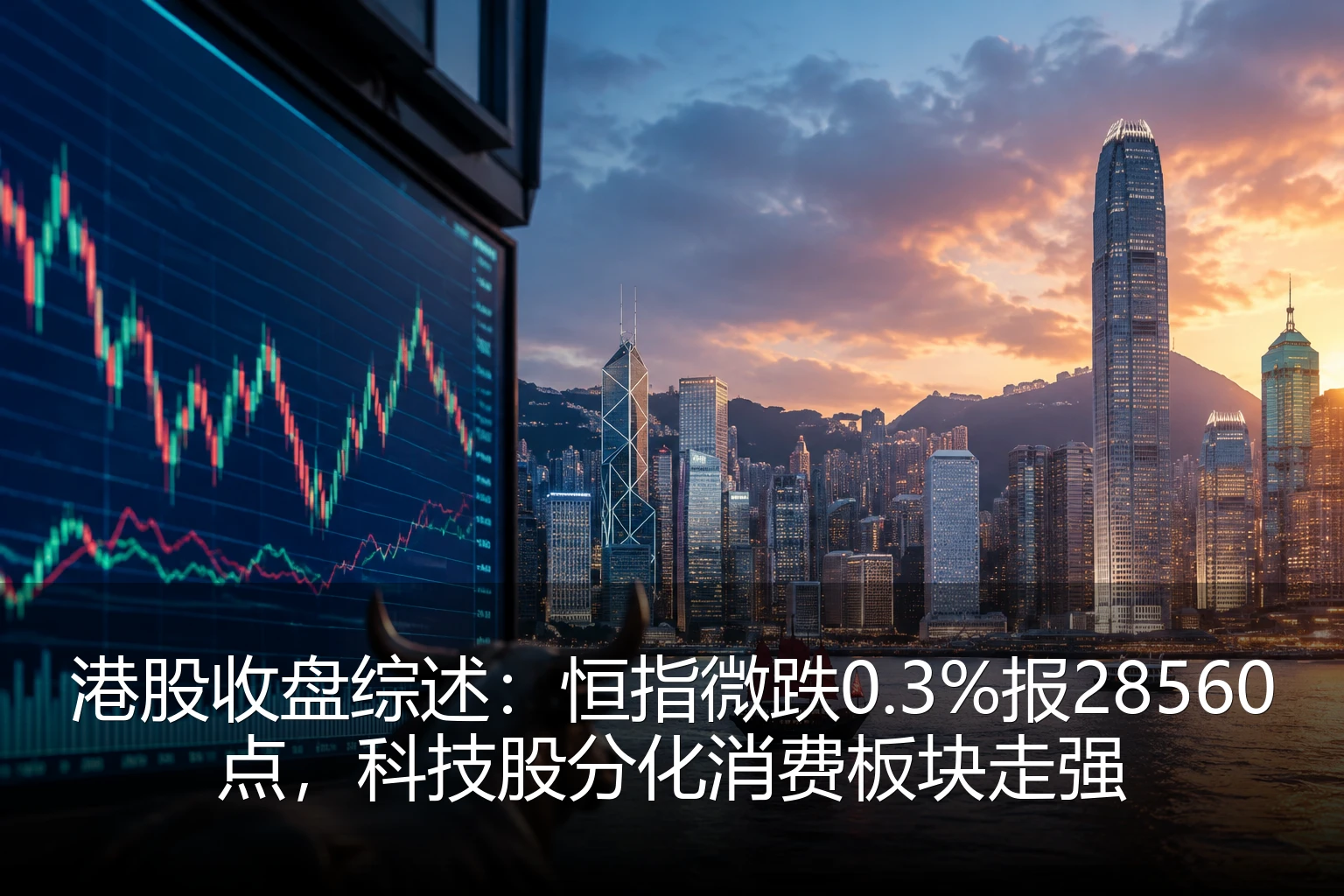 港股收盘综述：恒指微跌0.3%报28560点，科技股分化消费板块走强